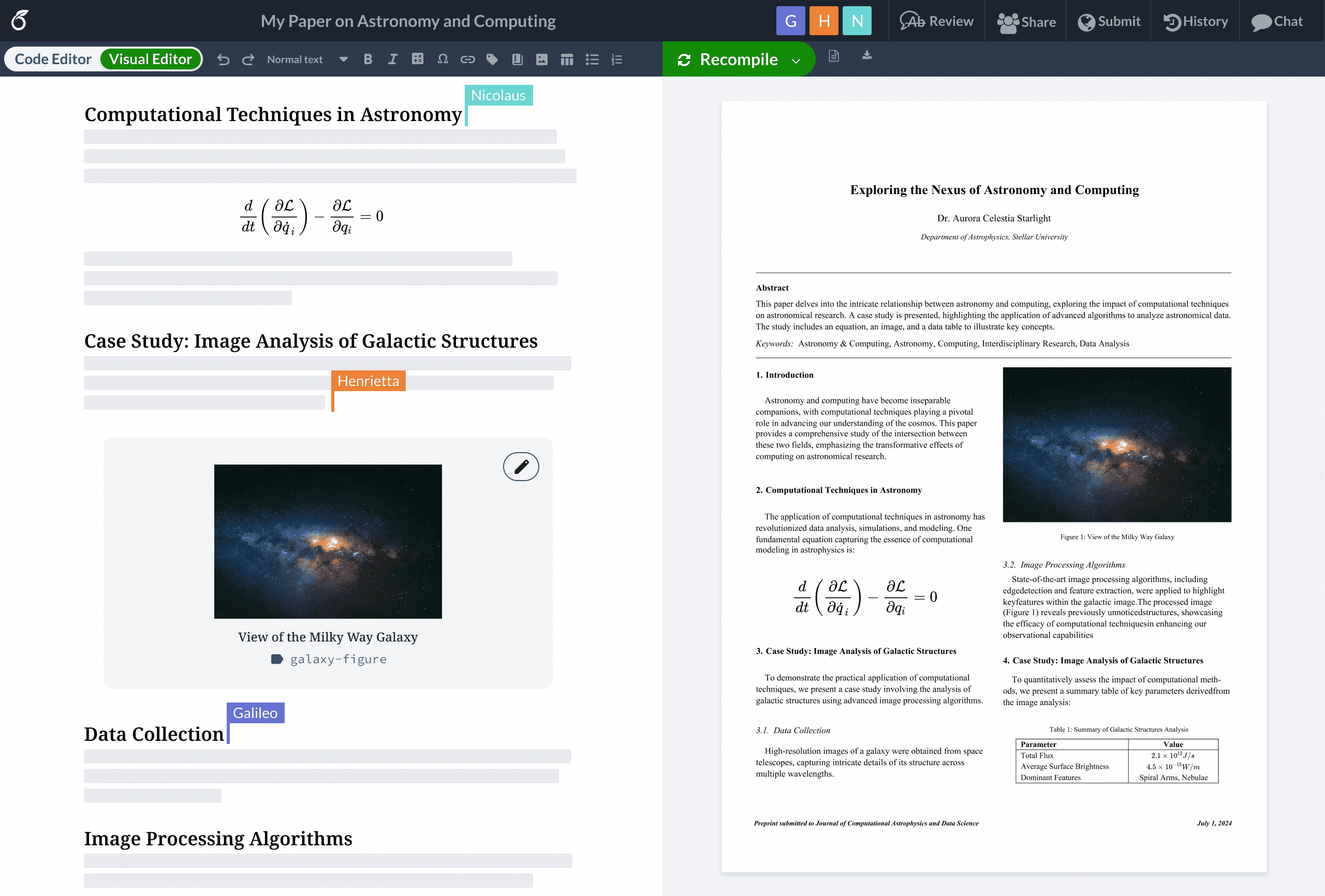 LaTeX document editor